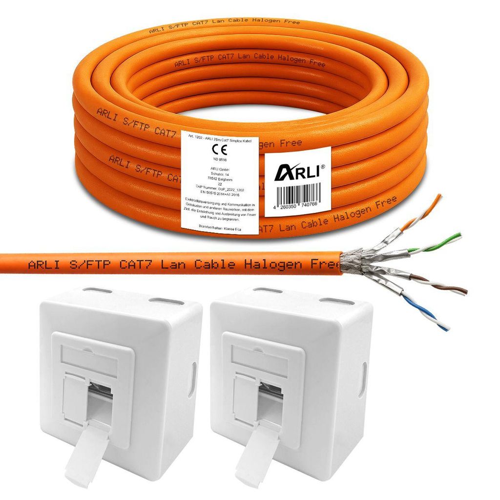 ARLI 25 m Cat7 Verlegekabel S/FTP LSZH + 2x Cat6a Produktbild 