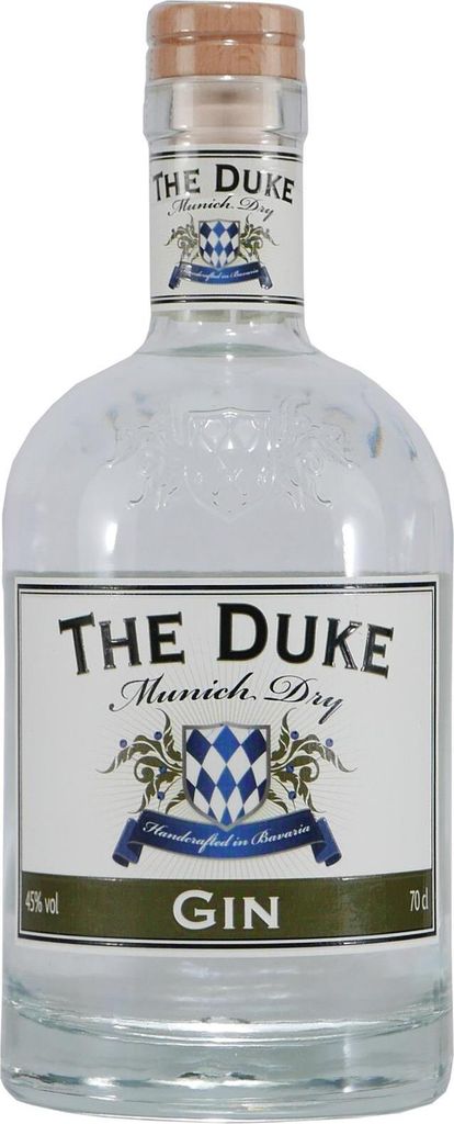 A clear studio shot of a bottle of gin.
