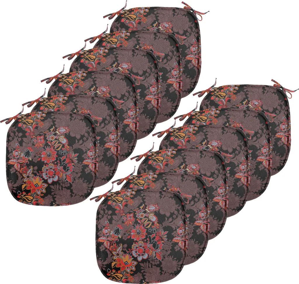 Galette de Chaise Décorative 40x40 cm Imperméable Coloris Orange et Noir