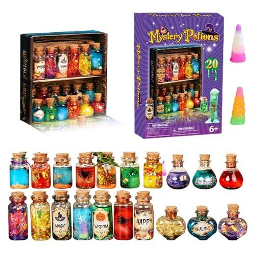 Produktbild von Zaubertrank Bastelset Kinder, Creative Kreatives Geschenk Mit 20 Zaubertrank Flaschen, Zaubertränke Set Für Kinder Ab 5 6 7 8 9 10+, Zaubermischung Zauberer Experimente Spielzeug Für Jungen & Mädchen