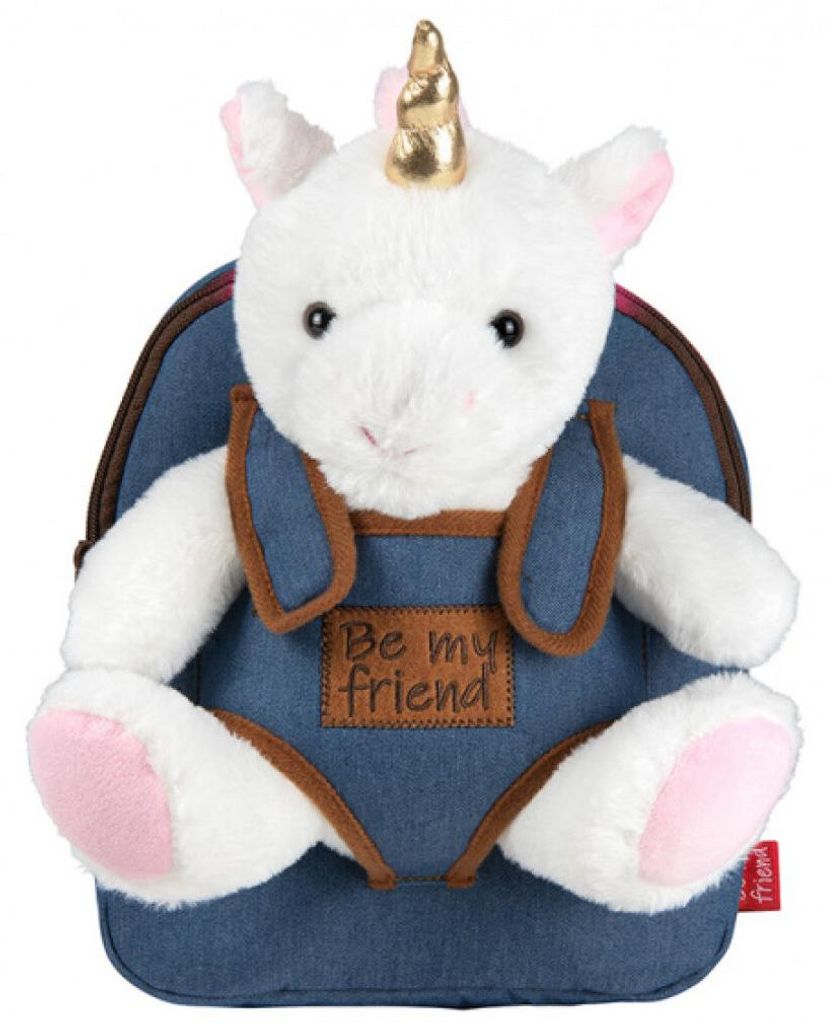 Backpack Denim Tiara Unicorn 2.7 Liter Blue/Brown Produktbild 