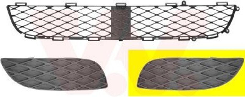 VAN WEZEL Lüftungsgitter Grill Stoßfänger für TOYOTA Yaris Schrägheck (P1) ohne Loch/Löcher für Nebellampen