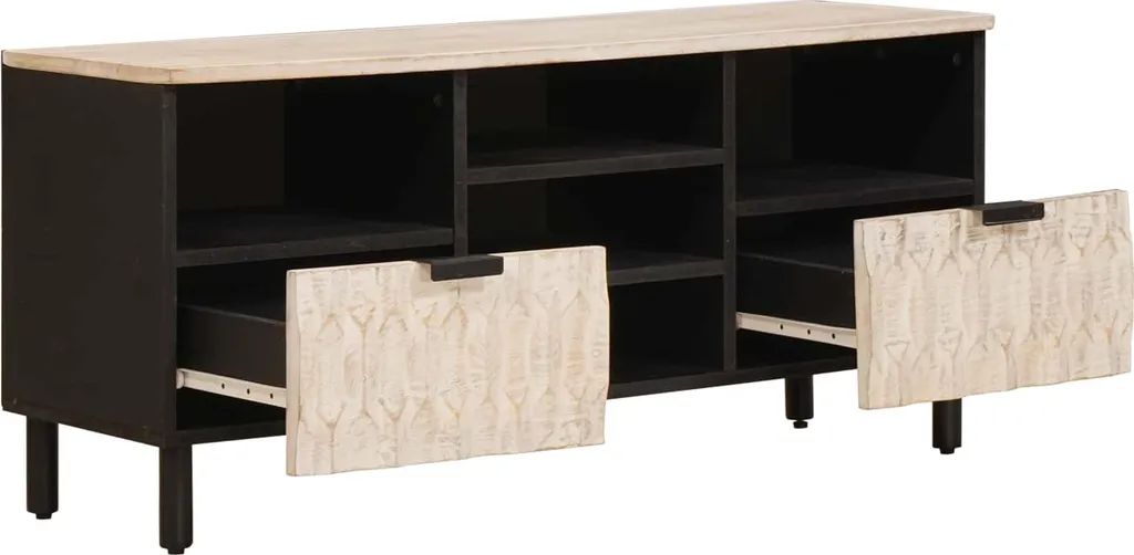 Mobile TV vidaXL Bianco Lavato 100cm | Stile Shabby Chic Legno