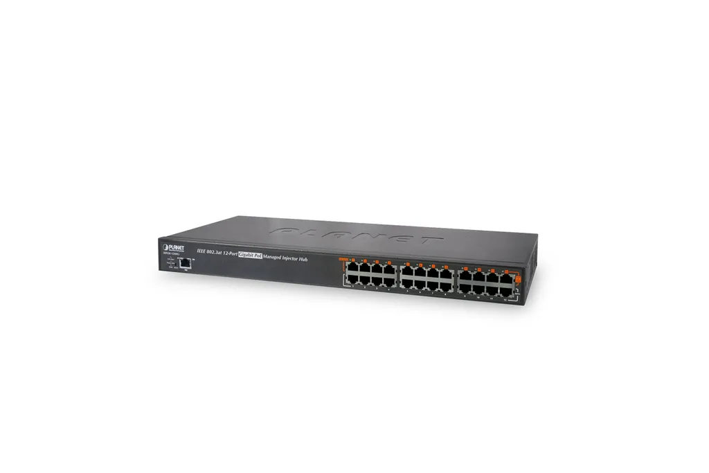Injecteur Gigabit PoE+ 12 Ports 802.3at High Power pour Réseau Pro