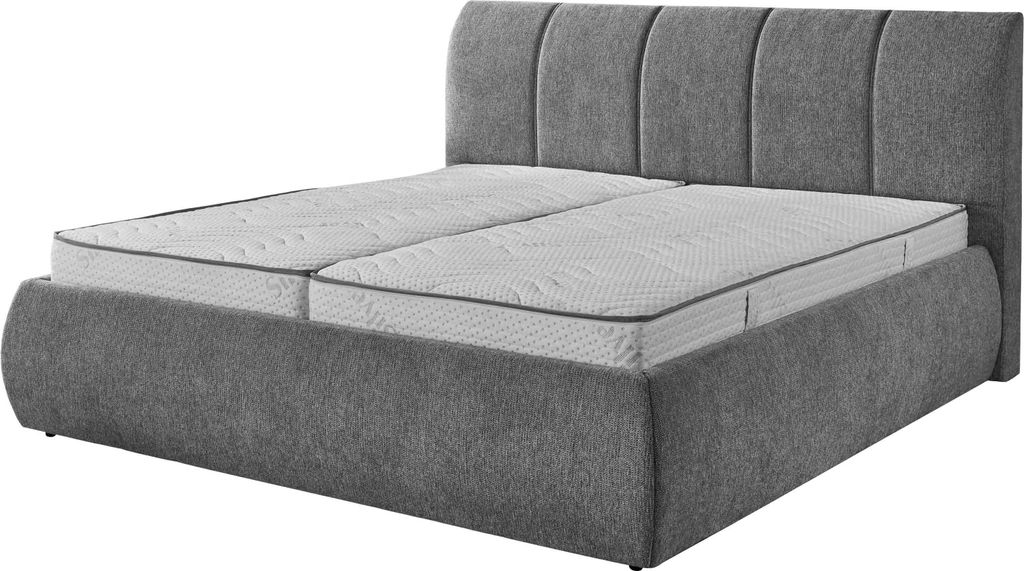 Polsterbett HARPER SIYA LF 180x200 cm silber Doppelbett Produktbild 