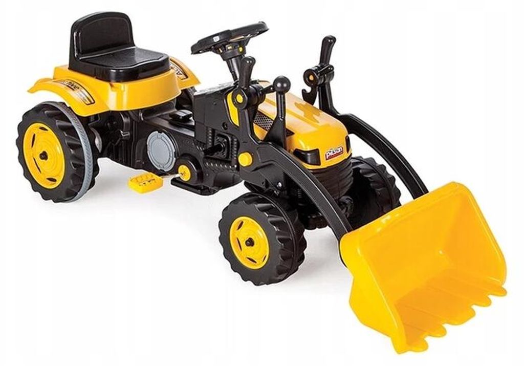 MalPlay Dětský šlapací traktor s přední lžící XXL, žlutý Obrázok produktu 