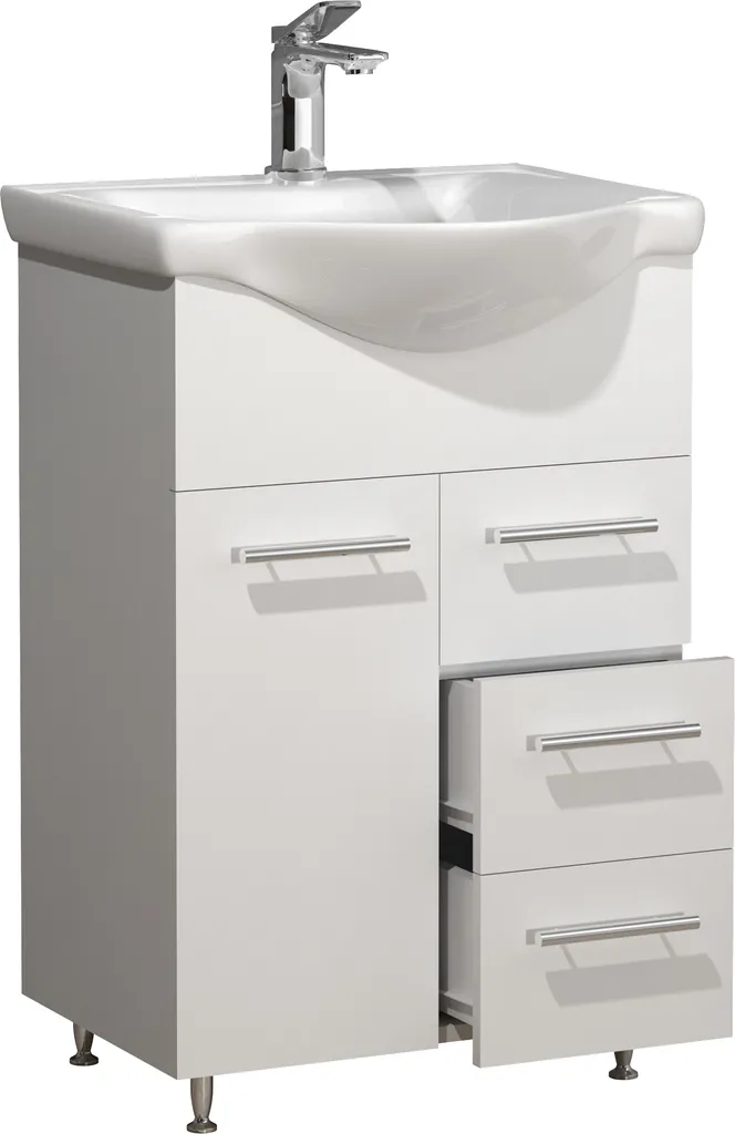 VCM Lisalo L Lavabo 2 Parties Design Blanc Brillant 81 x 55 x 45 cm