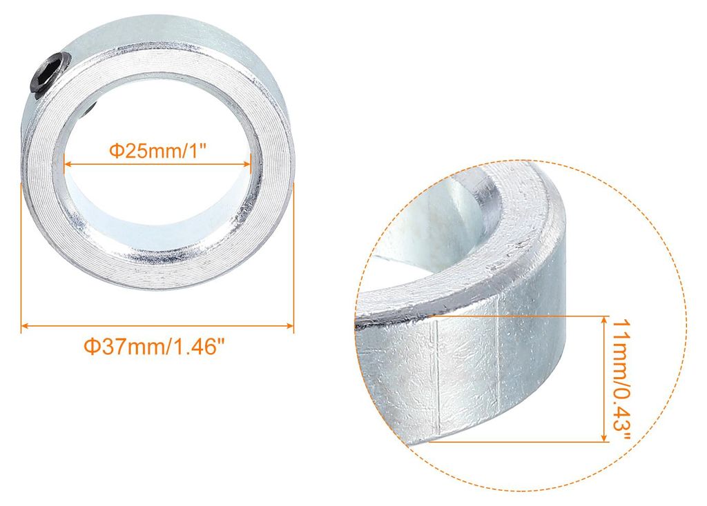 4Pack Schaftring Stellringe 25mm Befestigungsring Verzinkter Kohlenstoffstahl Set Schaftmanschette Schraube Klemmen Optische Achse Fš¹hrungsschie...