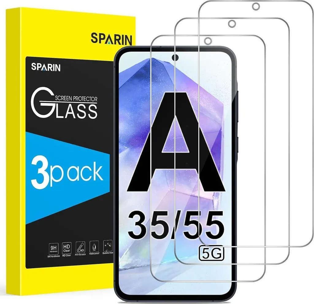 Vetro Protezione Samsung A35/A55 5G: Kit 3 Pezzi Armatura 9H