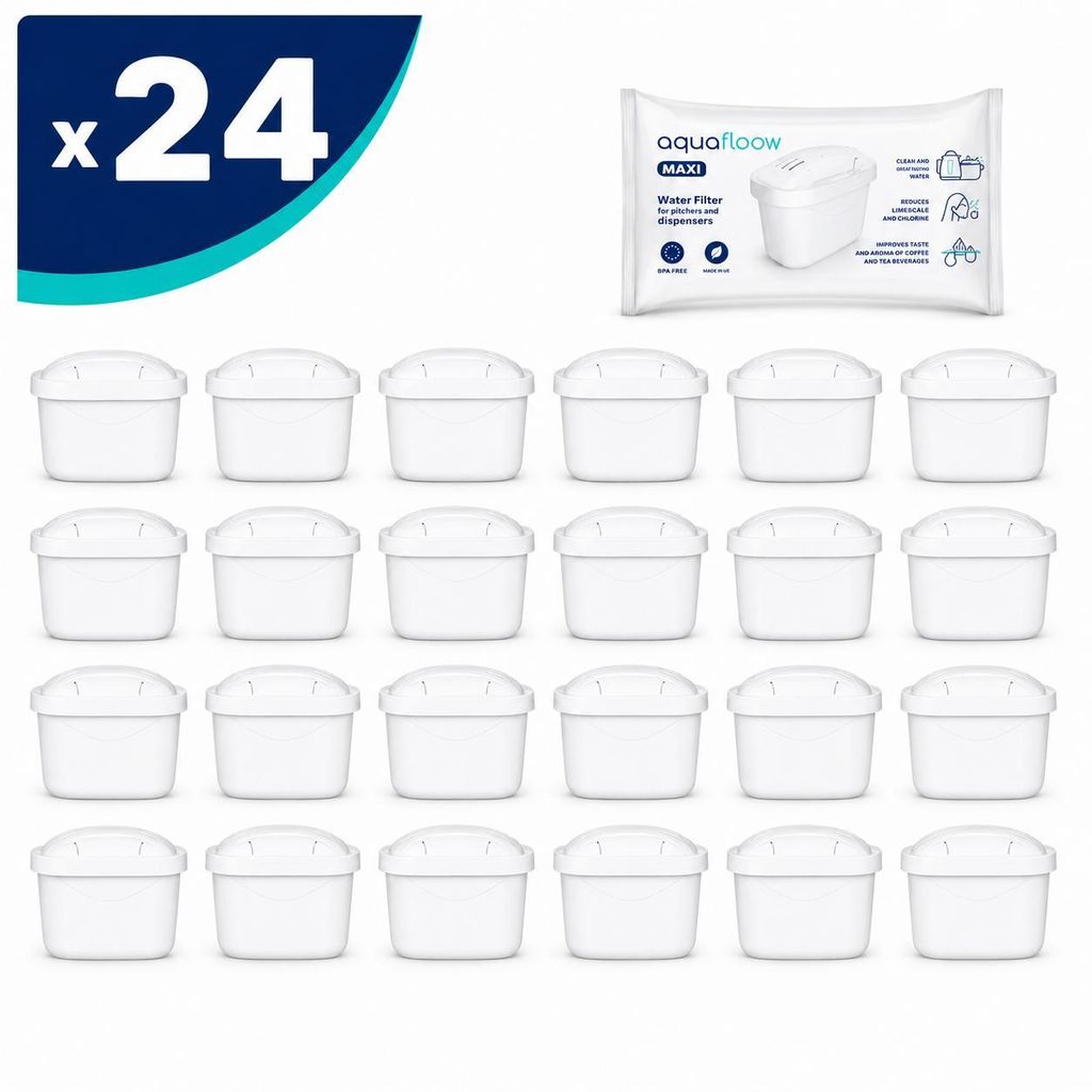 AquaFloow 24 sztuk – wkłady filtrujące do wody, zamienniki Zdjęcie produktu 