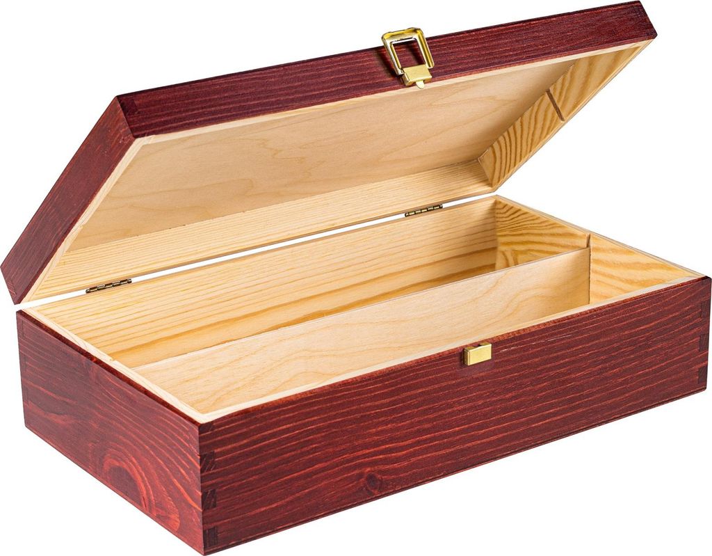 Creative Deco Boîte Caisse à Vin en Bois Rouge 35 x 21 x 11 Image du produit 