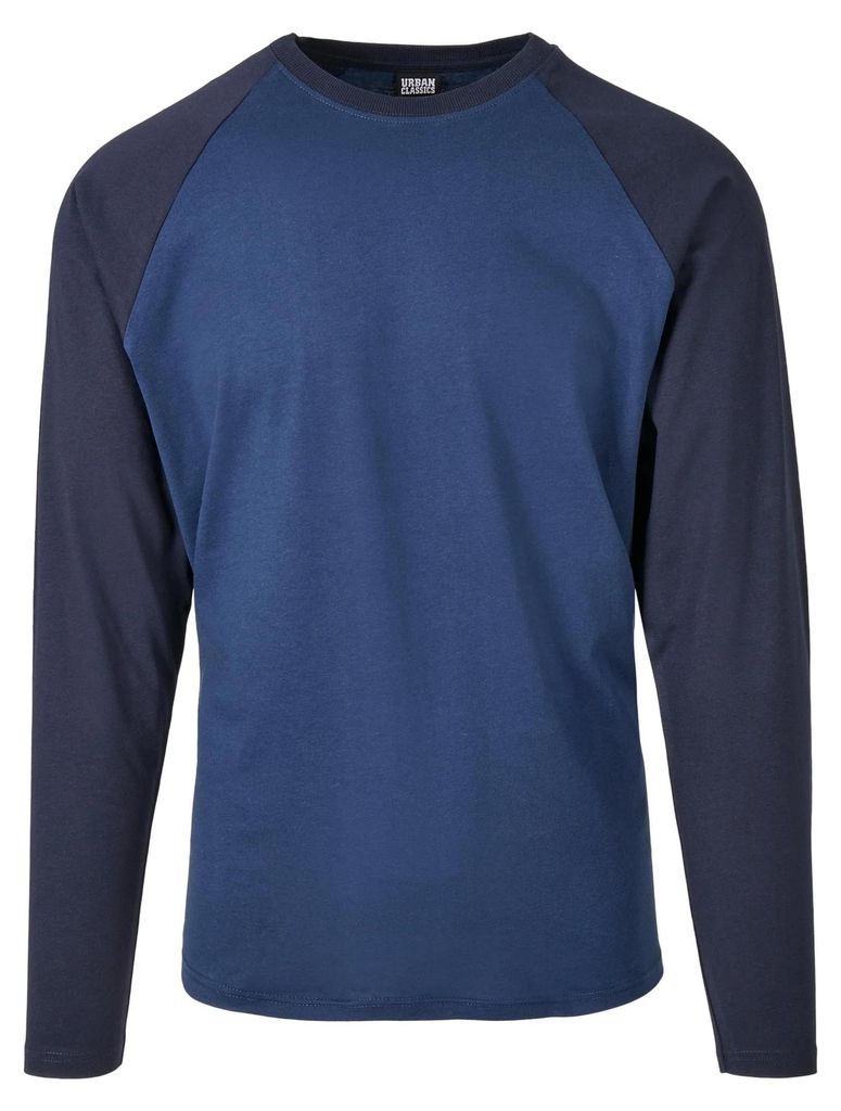 Urban Classics - T-Shirt Raglanärmel für Herren Kontrast-Ärmel TN881 (S) (Dunkelblau/Mitternachtsblau)