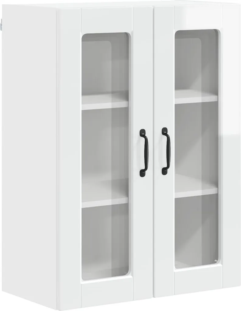 SYFAX™ Mobile da cucina con lo scaffale Bianco Lucido 60 x 31 x 80 cm