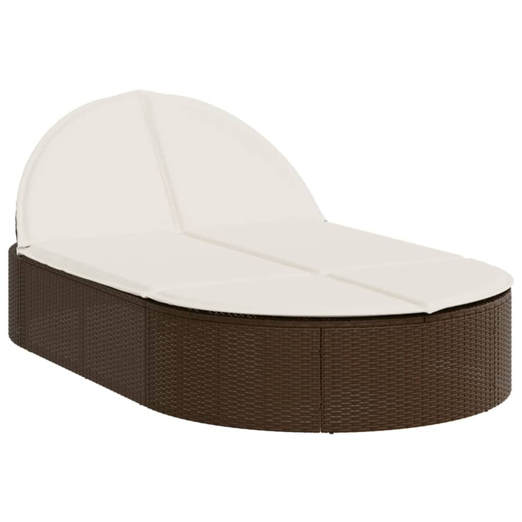 "SALE 2026"Liegestuhl/Relaxliege - Doppel-Sonnenliege mit Auflagen Braun Poly Rattan - 110x200x30/48/66/78cm - 110x200x30/48/66/78cm - Gartenliegen...