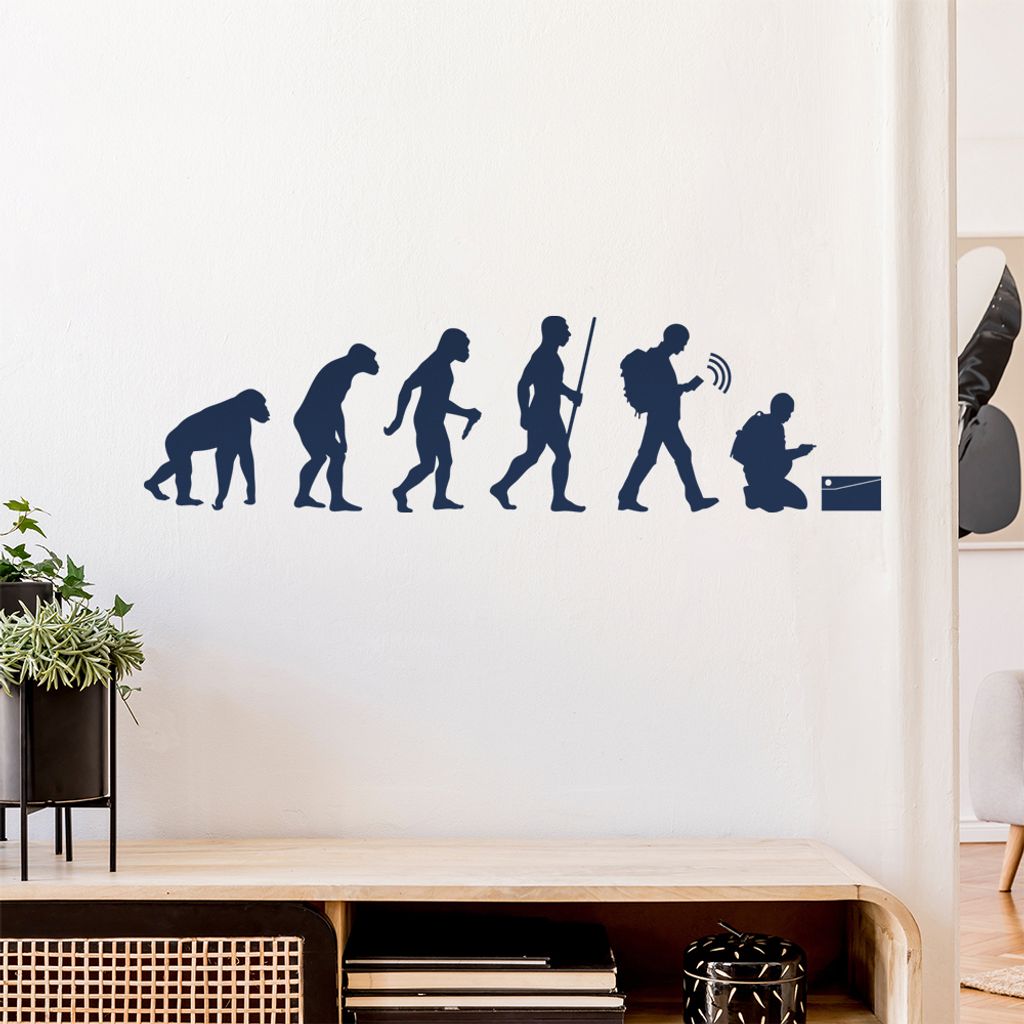 Geocaching Fund Evolution Wandtattoo Wandaufkleber Wall Sticker - Dekoration, Küche, Wohnzimmer, Schlafzimmer, Badezimmer