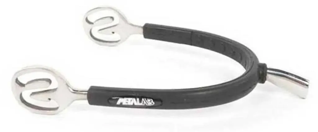 Éperons pour le dressage Metalab Pow M argent 30 mm avec grip caoutchouc