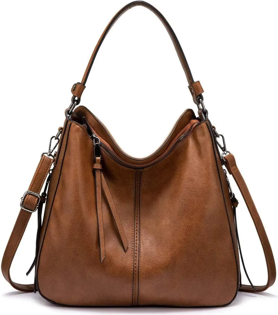 Sac à main Femme en similicuir Marron - Sac à bandoulière Hobo Chic