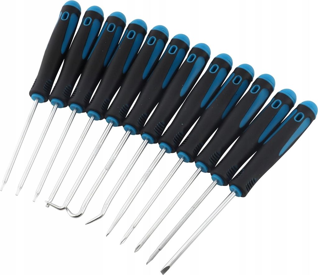 SATRA Präzisionsschraubendreher-Set de (12-tlg., 170 mm, Kreuzschlitz, Torx, Schlitz, Haken mit Ablageschale de)