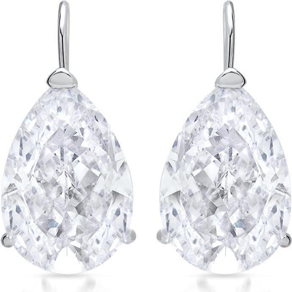 Silber Ohrhänger mit tropfenförmigem Zirkonia