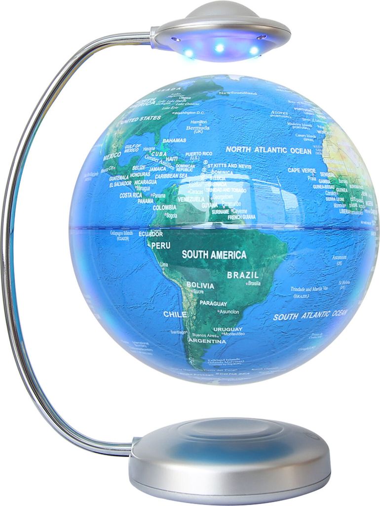 8-Zoll-schwebender Globus Beleuchteter Weltkugel Bildungskonstellationskugel mit magnetischen LED-LichternLevitation Floating Globe Weltkarte