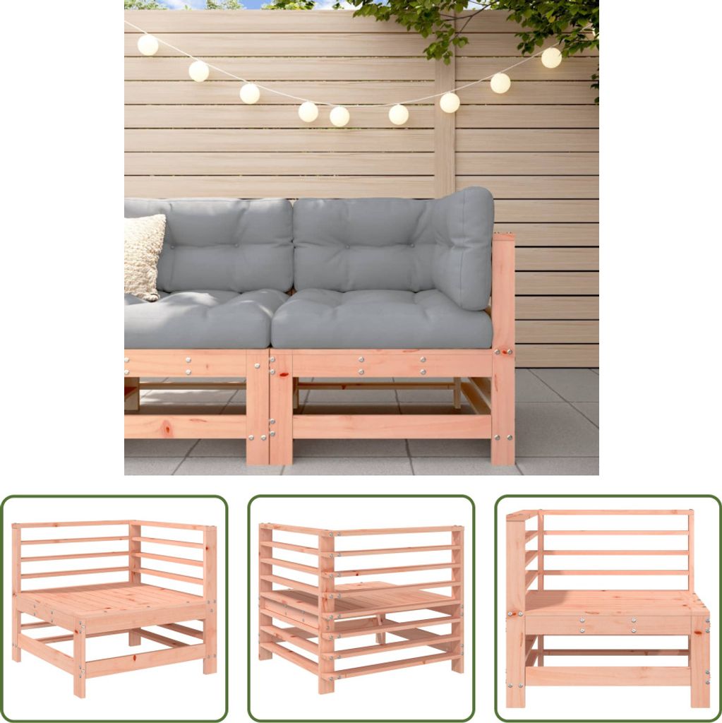 The Living Store Garten-Ecksofa Massivholz Douglasie