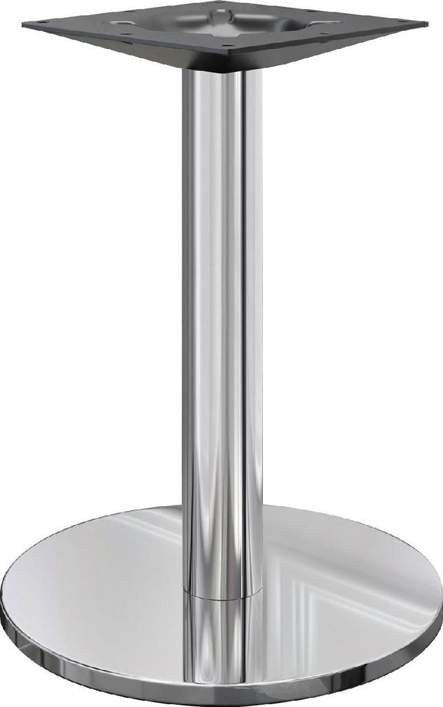 NIZZA | Bistro Tischgestell | Edelstahl | Fuß:: Ø45cm | Säule: 7,6 x 60 cm | Tischgestell Rund, Gastro Tischgestell