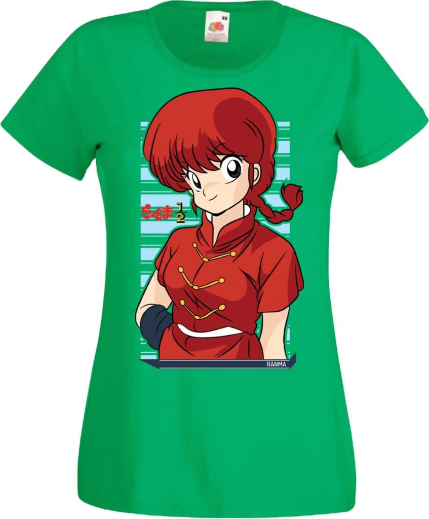 Damen T-Shirt Manga Anime Ranma Saotome, Lady XL / Grün