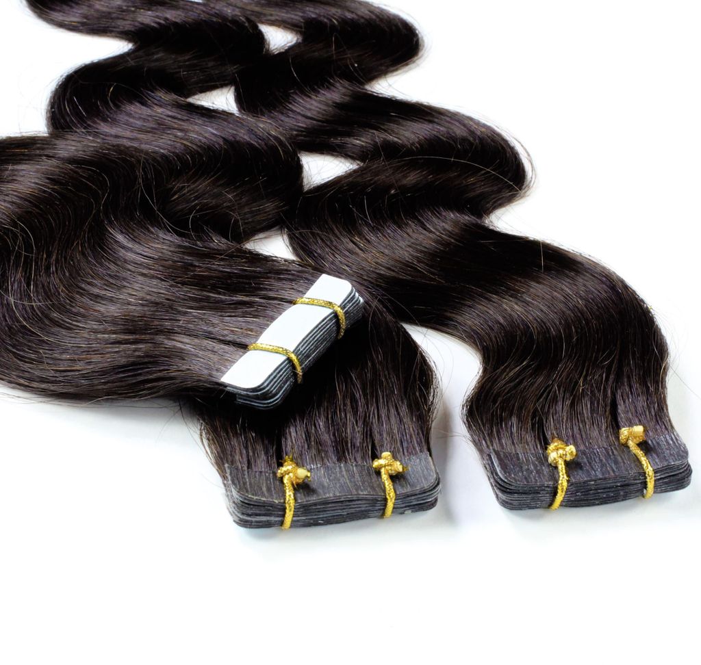 hair2heart Tape Extensions Echthaar Gewellt - 10 Tapes 2.5g Produktbild 