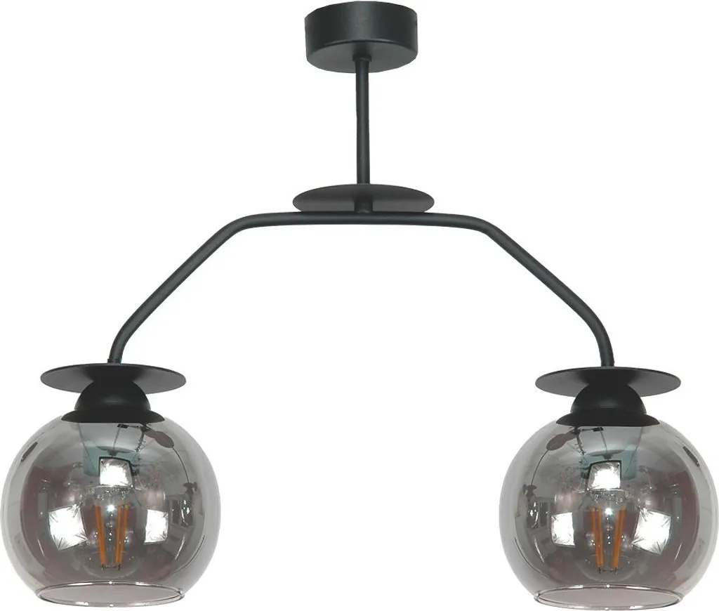 Lampada Sospensione Nera Fred 15-469 | Vetro Grafite per Interni Moderni