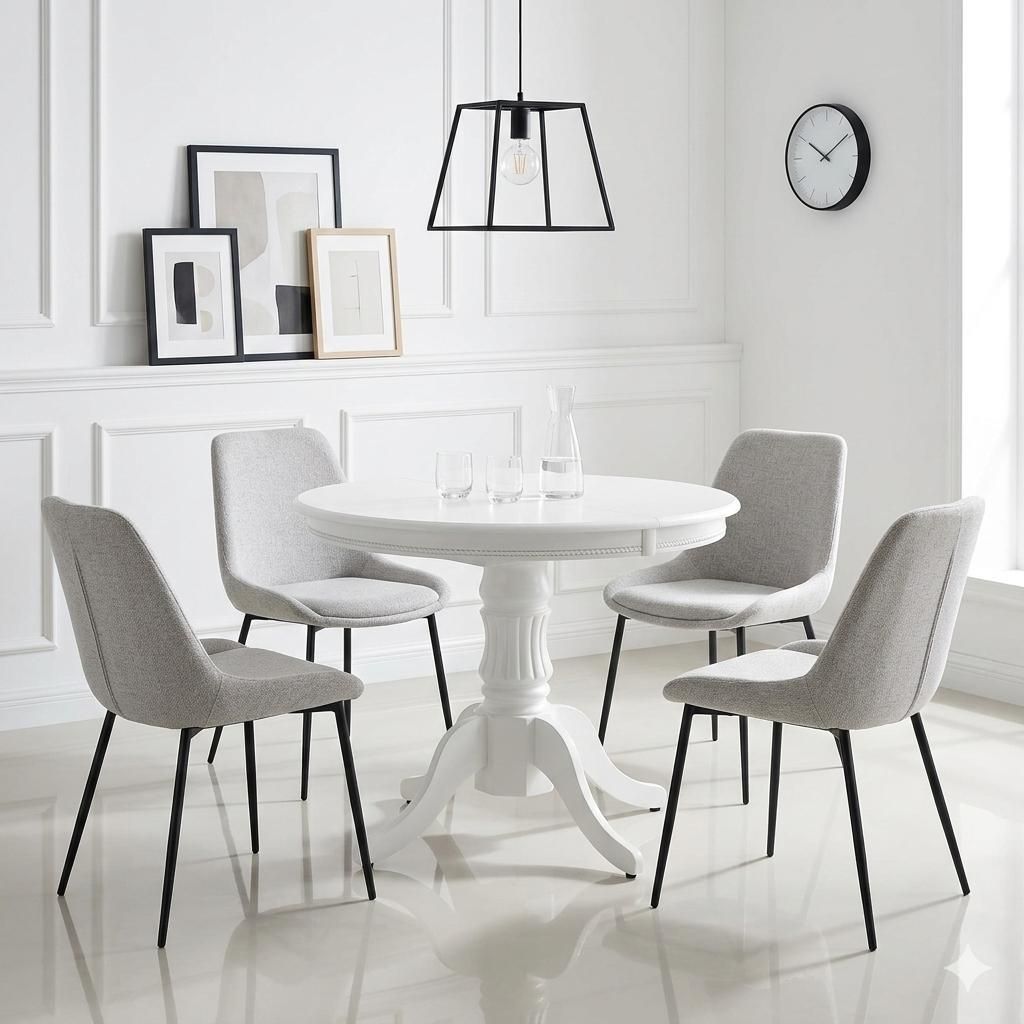 Design Esstisch HAW-111 Eiche Natur ausziehbar rund Massivholz Tisch Echtholzfurnier Esszimmertisch