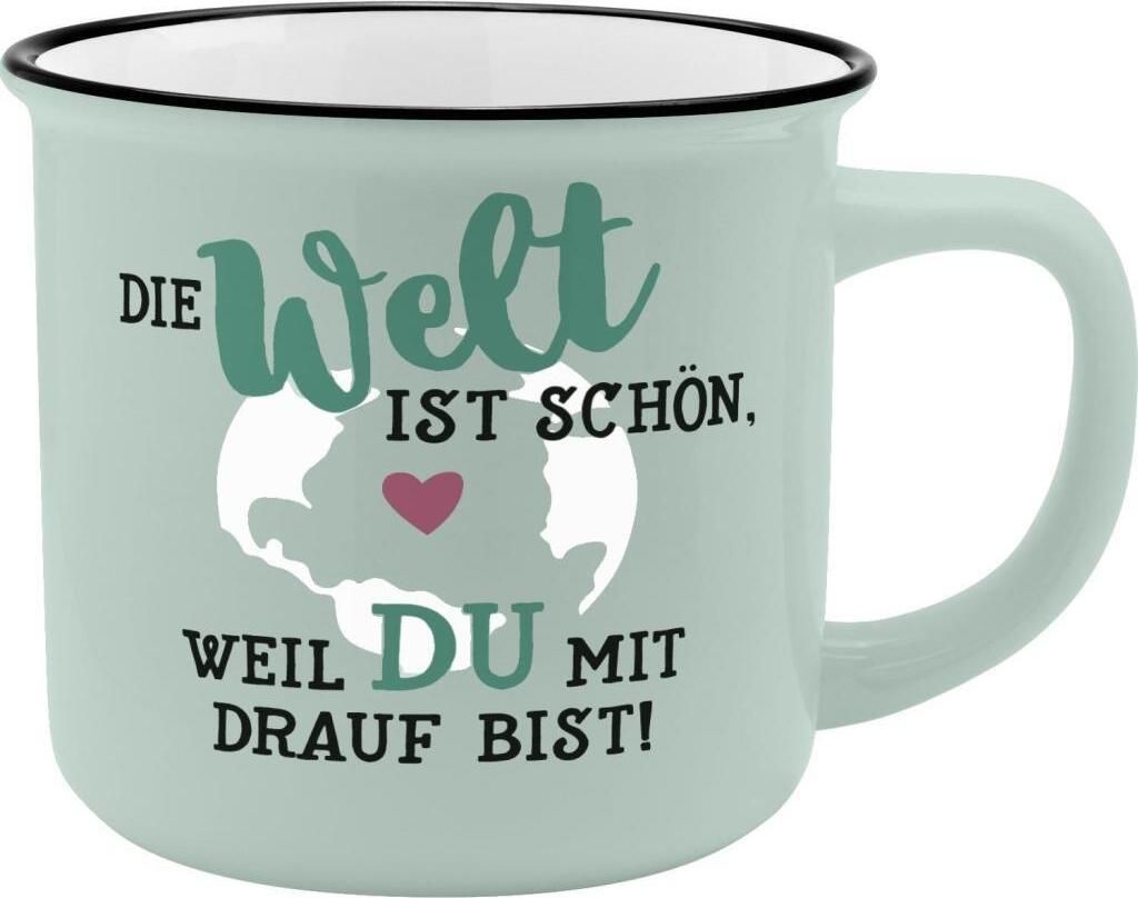Gruss und Co 45775 Kaffee-Becher Welt, New Bone China Porzellan, 35 cl