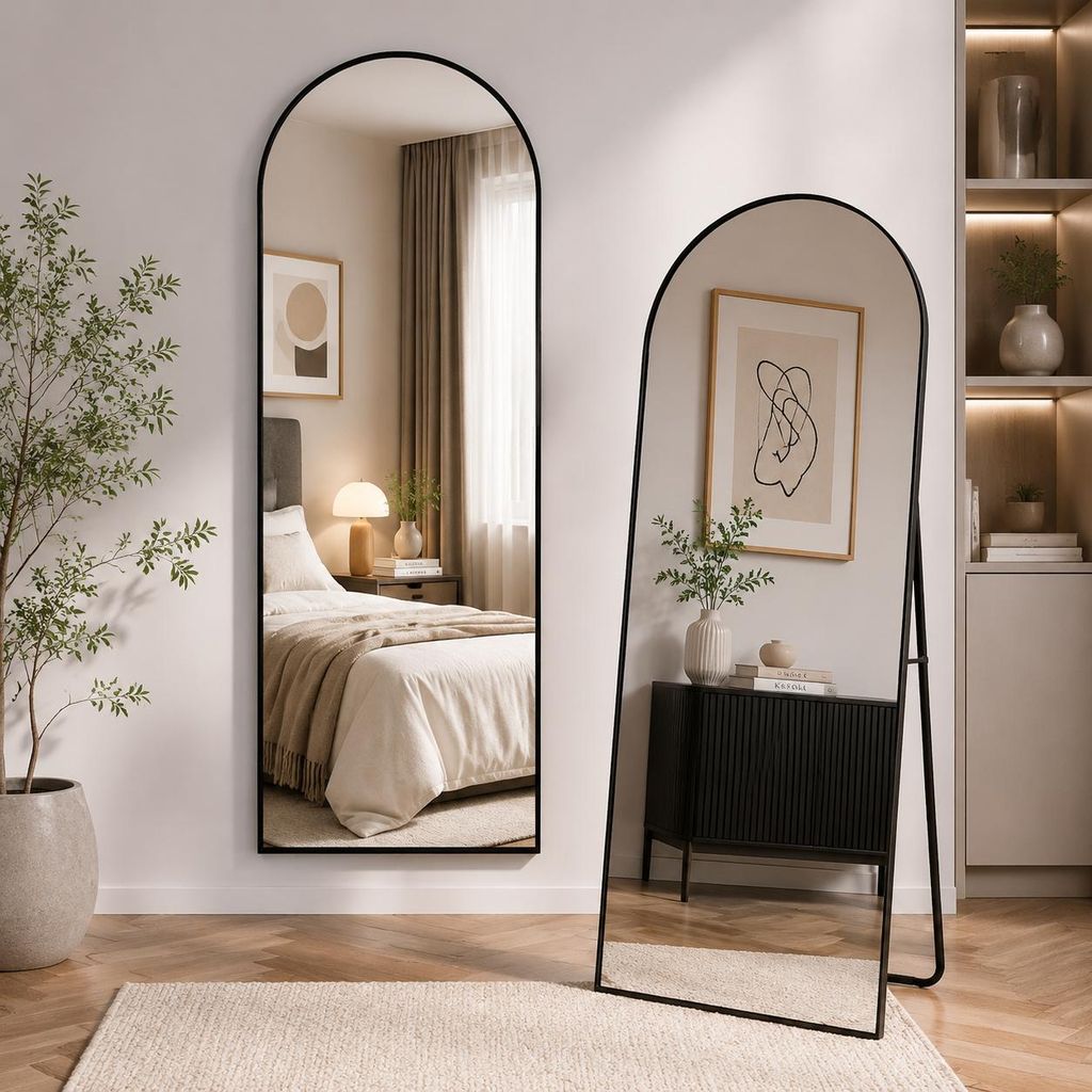 INONEFT Ganzkörperspiegel 177×77 cm, Bogenförmiger Produktbild  KI-generiertes Bild