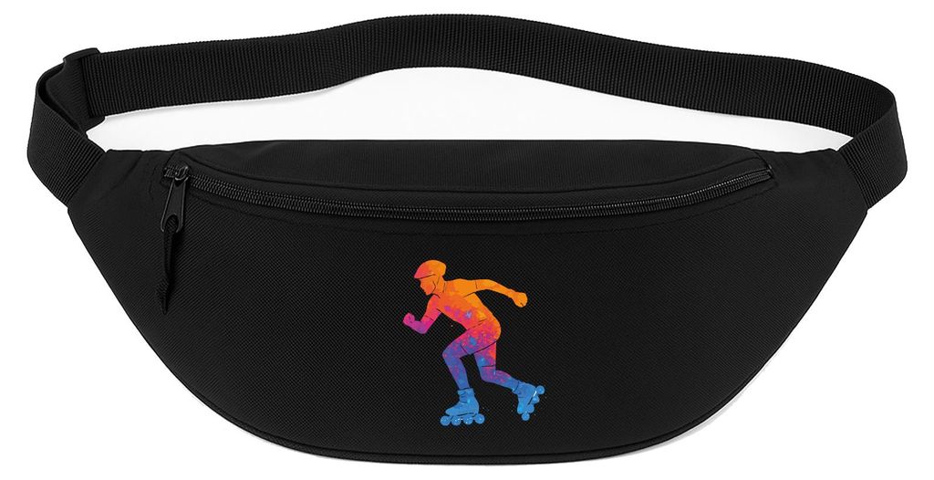 Huuraa Bauchtasche Inline Skating bunte Silhouette 2,5 Liter Black Polyester Crossbody Bag Geschenkidee
