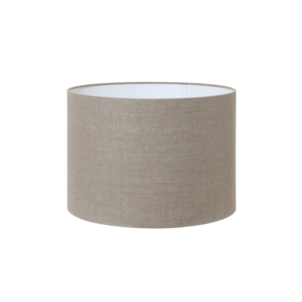 Abat-jour cylindrique lin foncé 35 cm pour éclairage d'ambiance chic