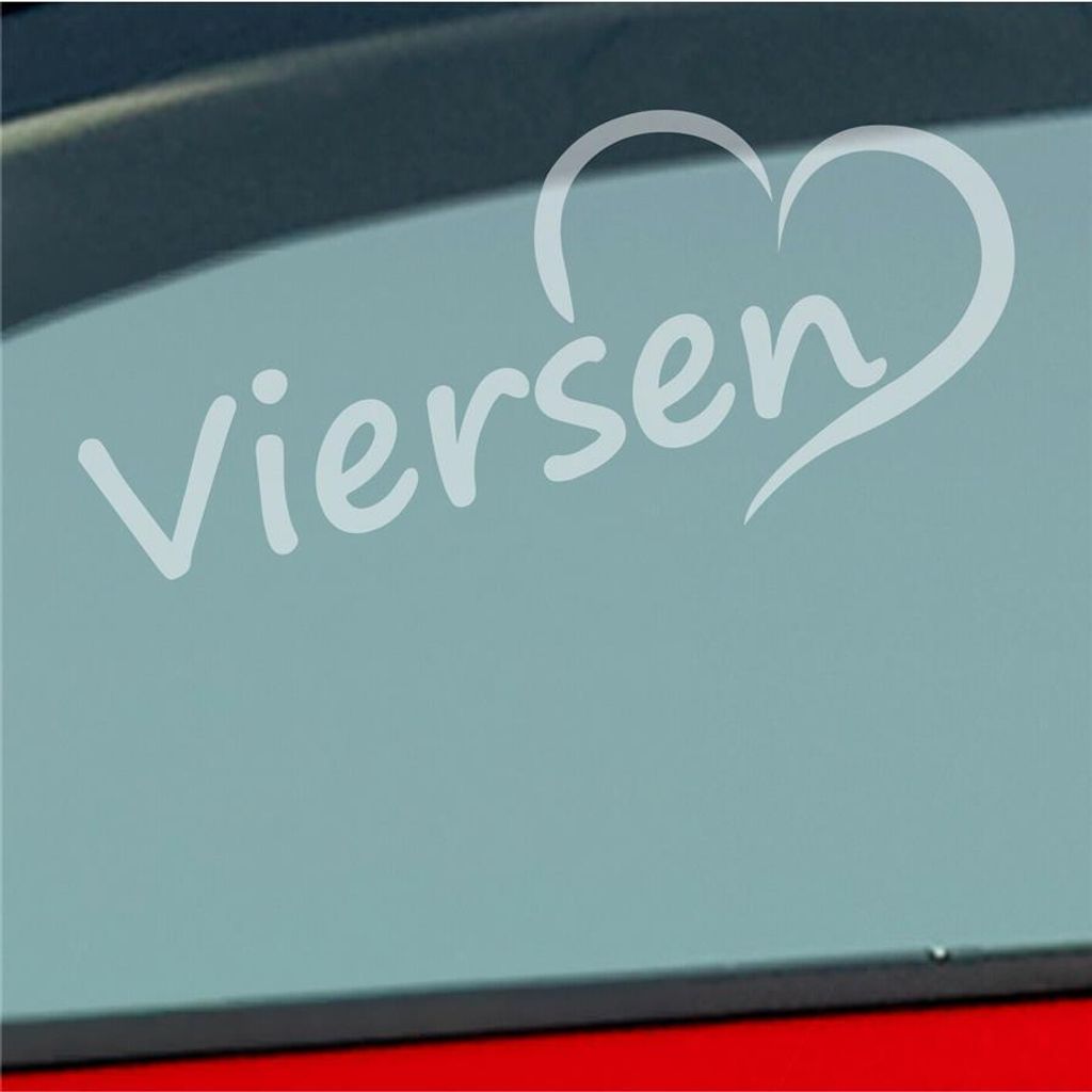 Auto Aufkleber Viersen Herz Stadt City Liebe Love Heimat 18x8 cm Milchglas Sticker Heckscheibenaufkleber