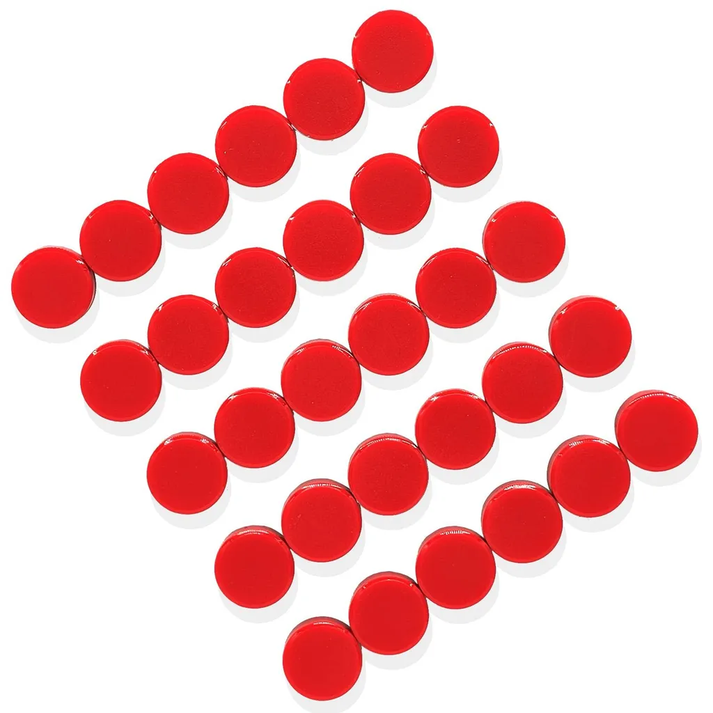 Petits Aimants Ronds Puissants pour Tableau Blanc - Pack de 30 Rouge