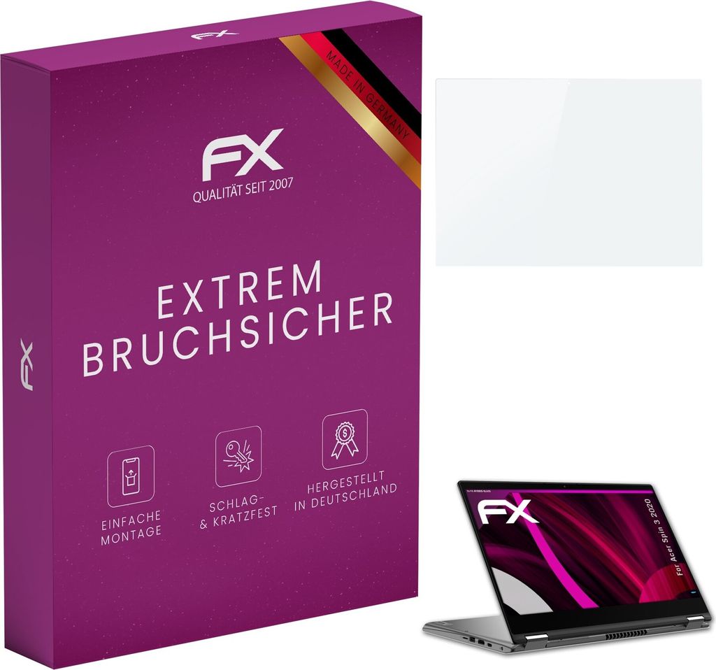 atFoliX FX-Hybrid-Glass Displayfolie kompatibel mit Acer Spin 3 (2020) Glasfolie