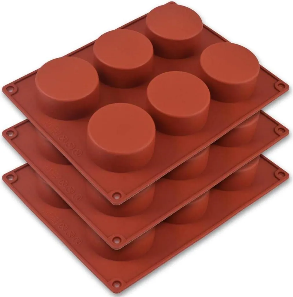 3 Stampi Silicone Cilindro 6 Cavità 5,1cm per Mini Cake e Dessert - 5