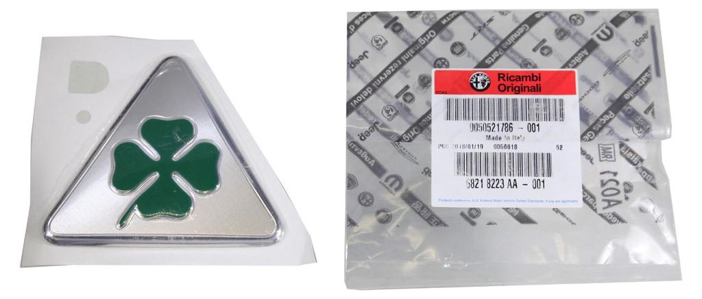 Original Alfa Romeo Emblem Logo Quadrifoglio Kleeblatt rechts Mito 50521786