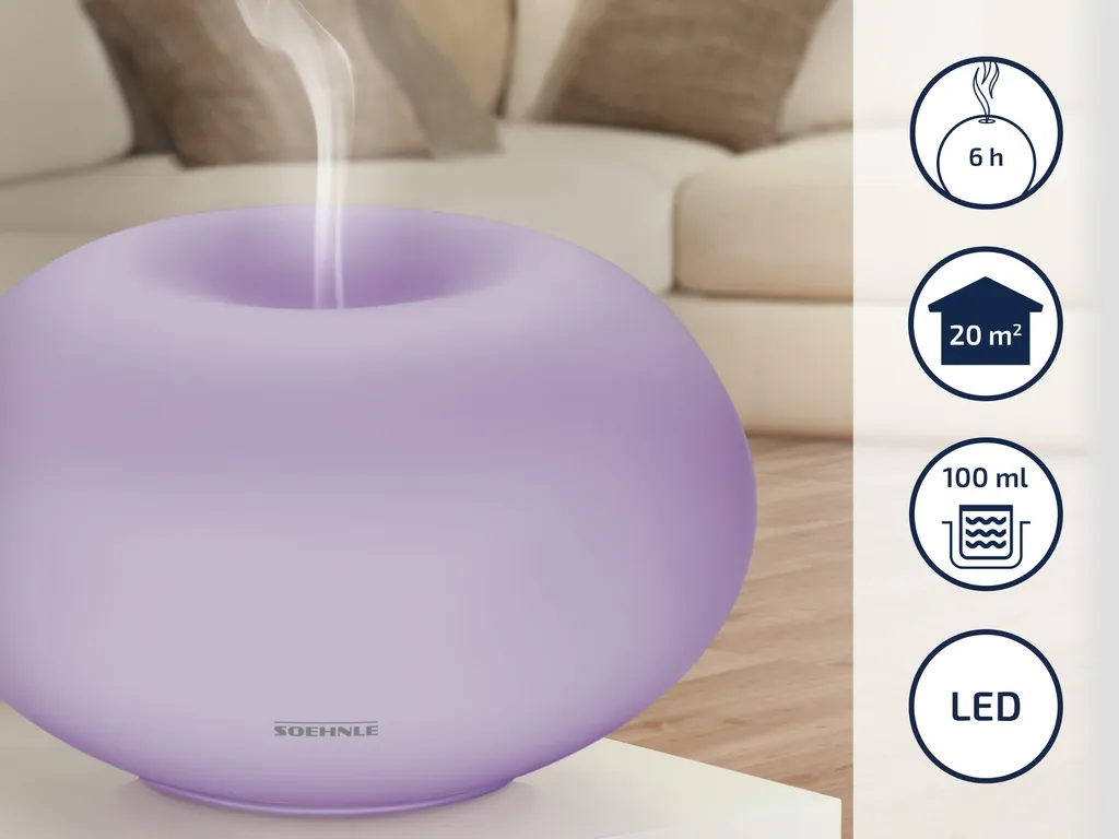 Diffuseur de Parfum Soehnle Milano Plus à Ultrasons et Lumières LED