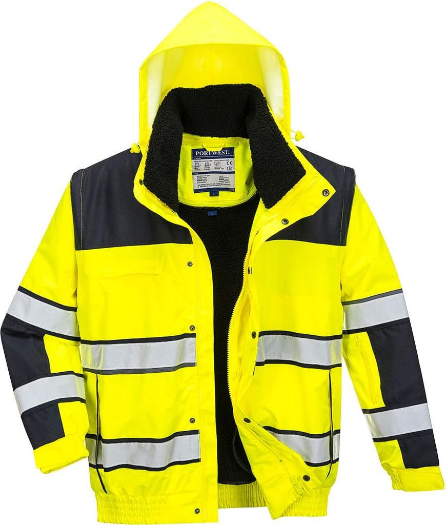 Portwest C466 Klassische Warnschutz-Pilotjacke Yellow/Black Gr. XXXL