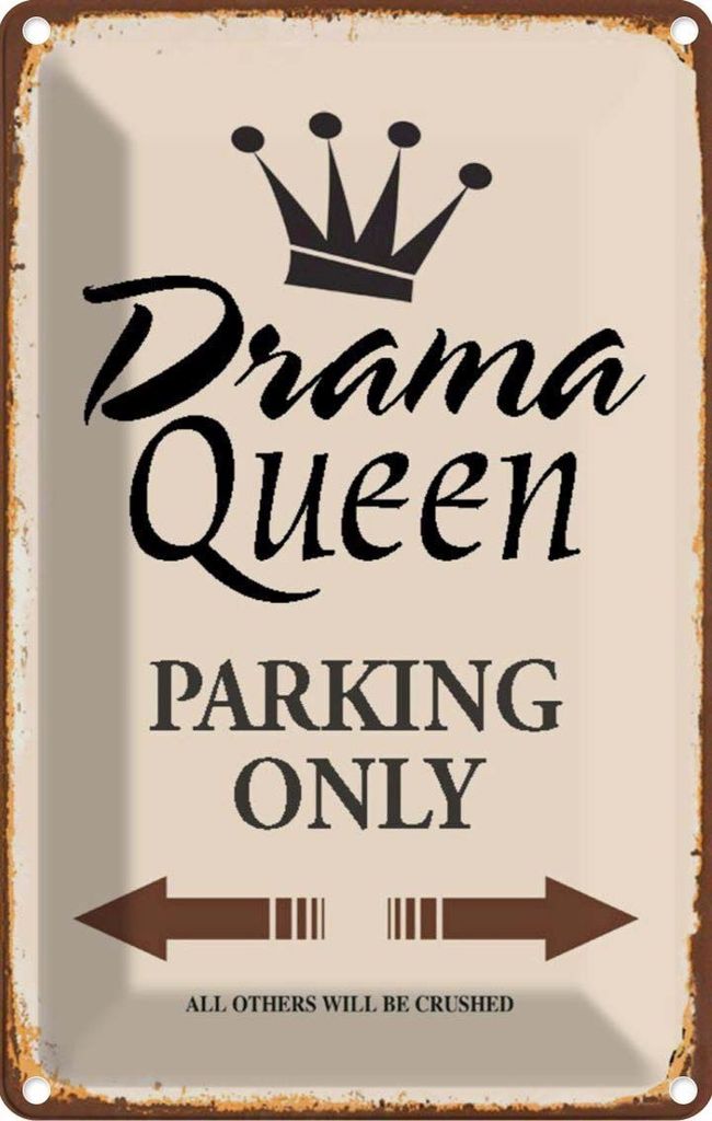 vianmo Blechschild 18x12 cm Drama Queen parking only Parkplatzschild
