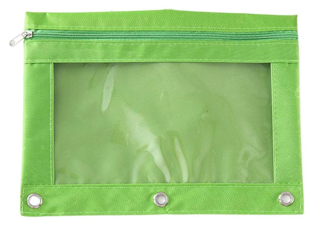 Bunte Stofftasche mit 3 Ringen, Sichtfenster und großem Fassungsvermögen für Stifte und Accessoires – ideal für Schule und Büro