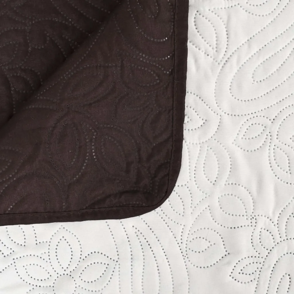Couvre-lit 230x260 pour lit double matelassé réversible crème marron