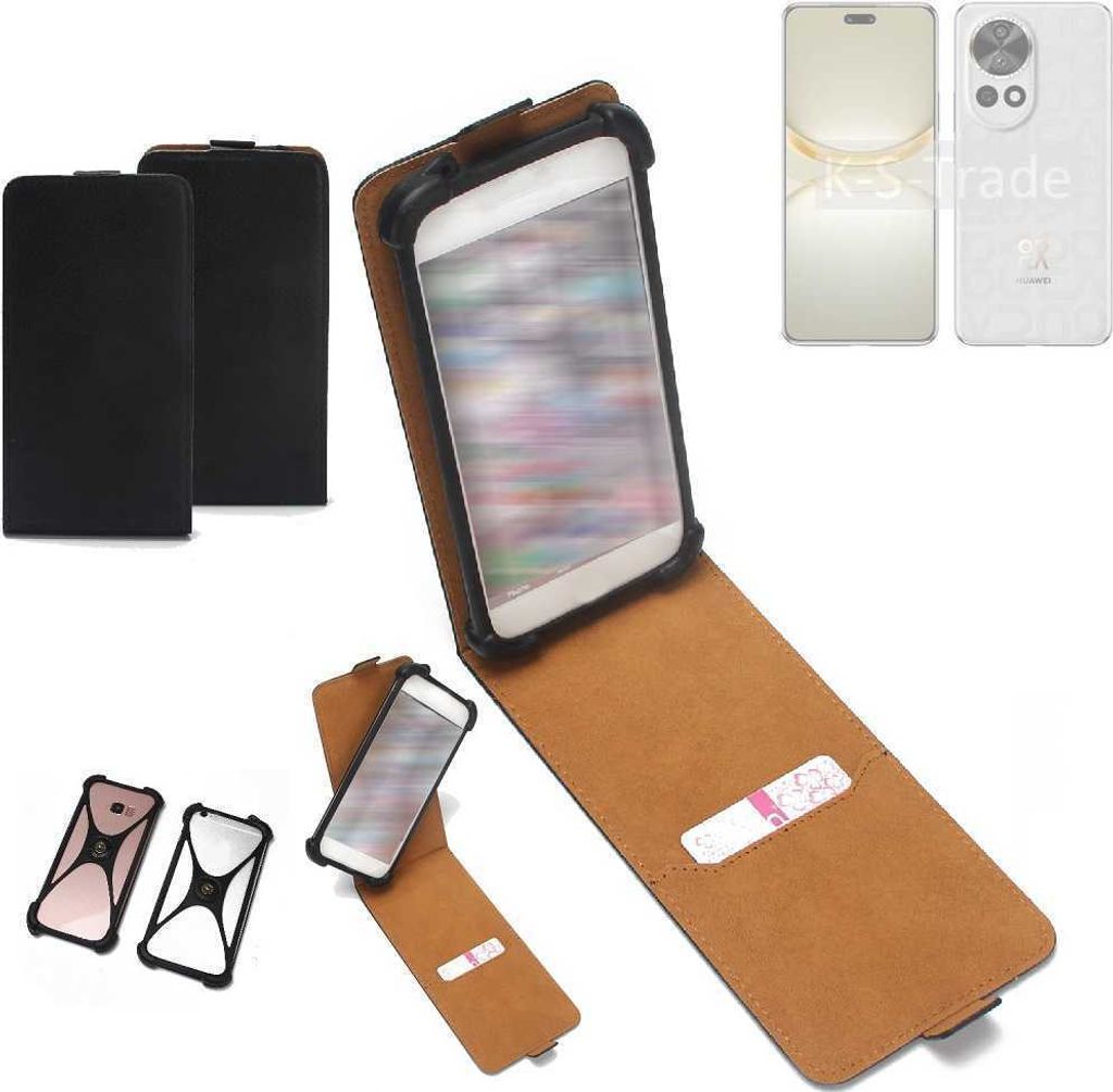 K-S-Trade Handyhülle Schutzhülle kompatibel mit Huawei nova 12 Ultra Hülle Case Cover Flip Style Bumper schwarz 1x