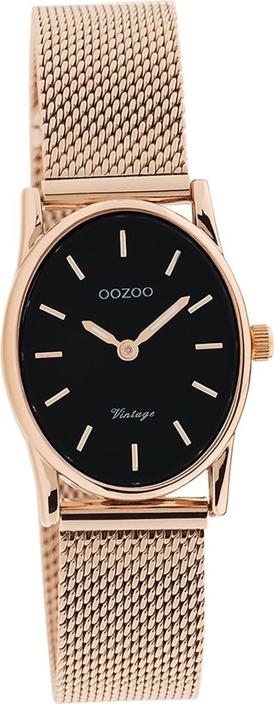 Oozoo Metall Mesh Damen Uhr Analog Quarzuhr Armband rosegold Vintage Series D2UOC20260