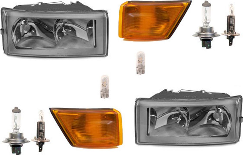 Johns, Scheinwerfer passend für Iveco Daily II 99-06 Leuchtmittel Set L R inkl. Blinker 500307755 0000500307755 500307754 0000500307754 500320426 ...
