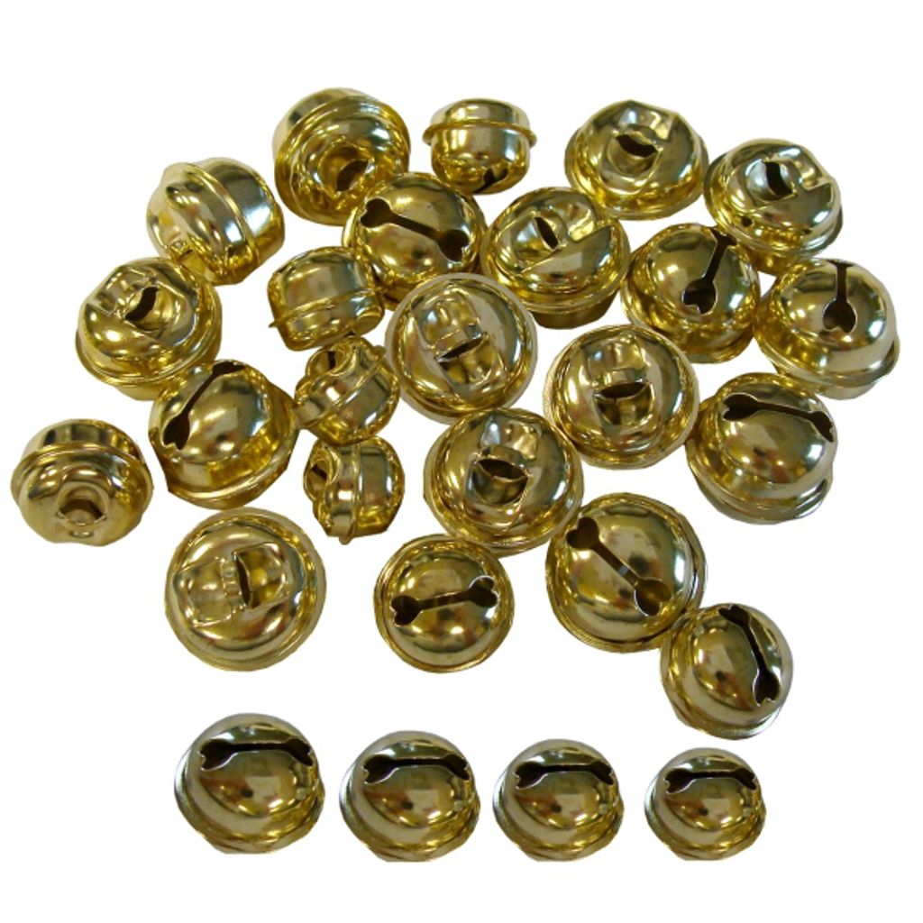 UIT Schellen Gold 110 Stück Sortiert Ideal für Basteln und Dekoration