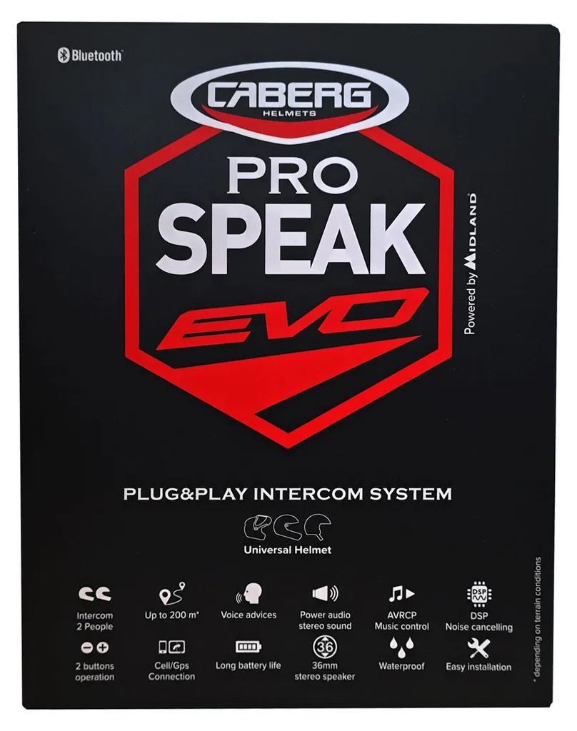 Intercom Bluetooth Caberg Pro Speak Evo Kit Mains Libres pour Casque
