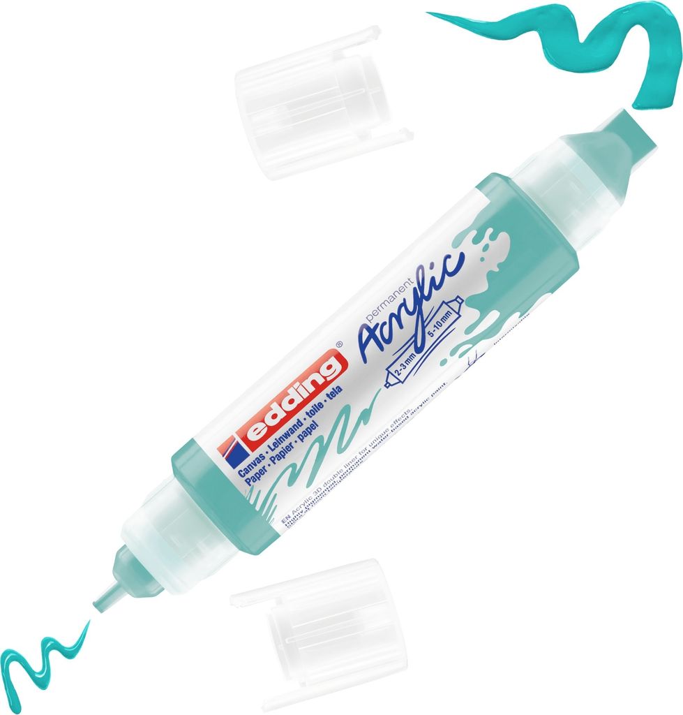 Edding - Acrylmarker EDDing E -5400 3D Doppel Liner OPU Turq | 1 Stück | 5 Stücke